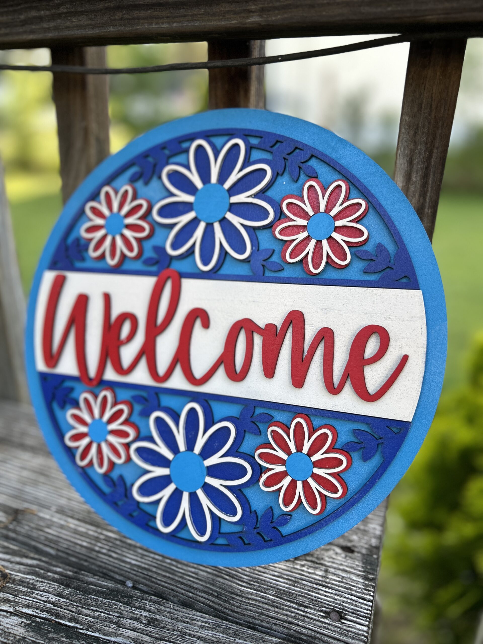 Handcrafted On Demand Welcome Daisy Sign