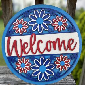 Handcrafted On Demand Welcome Daisy Sign