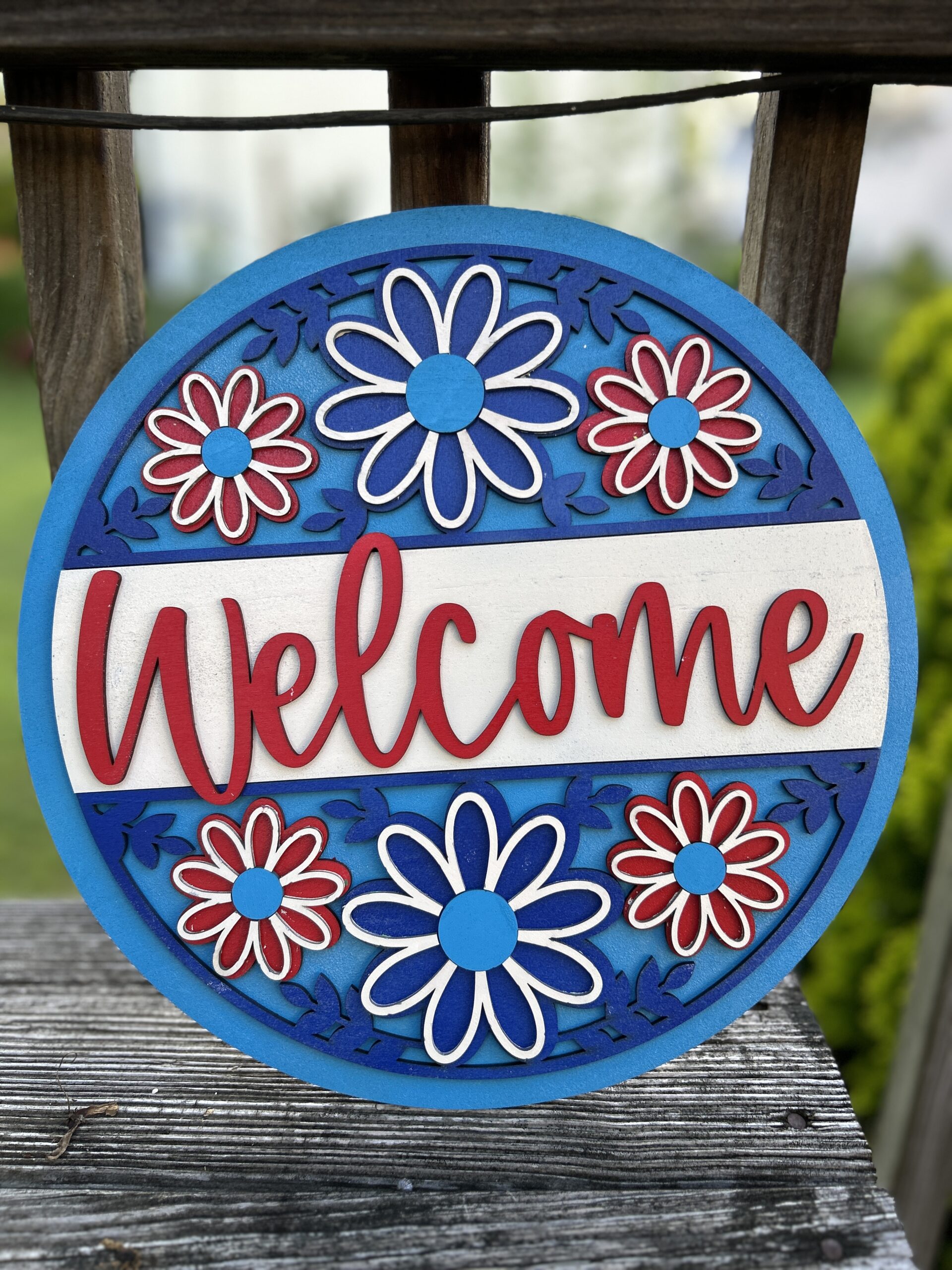 Handcrafted On Demand Welcome Daisy Sign