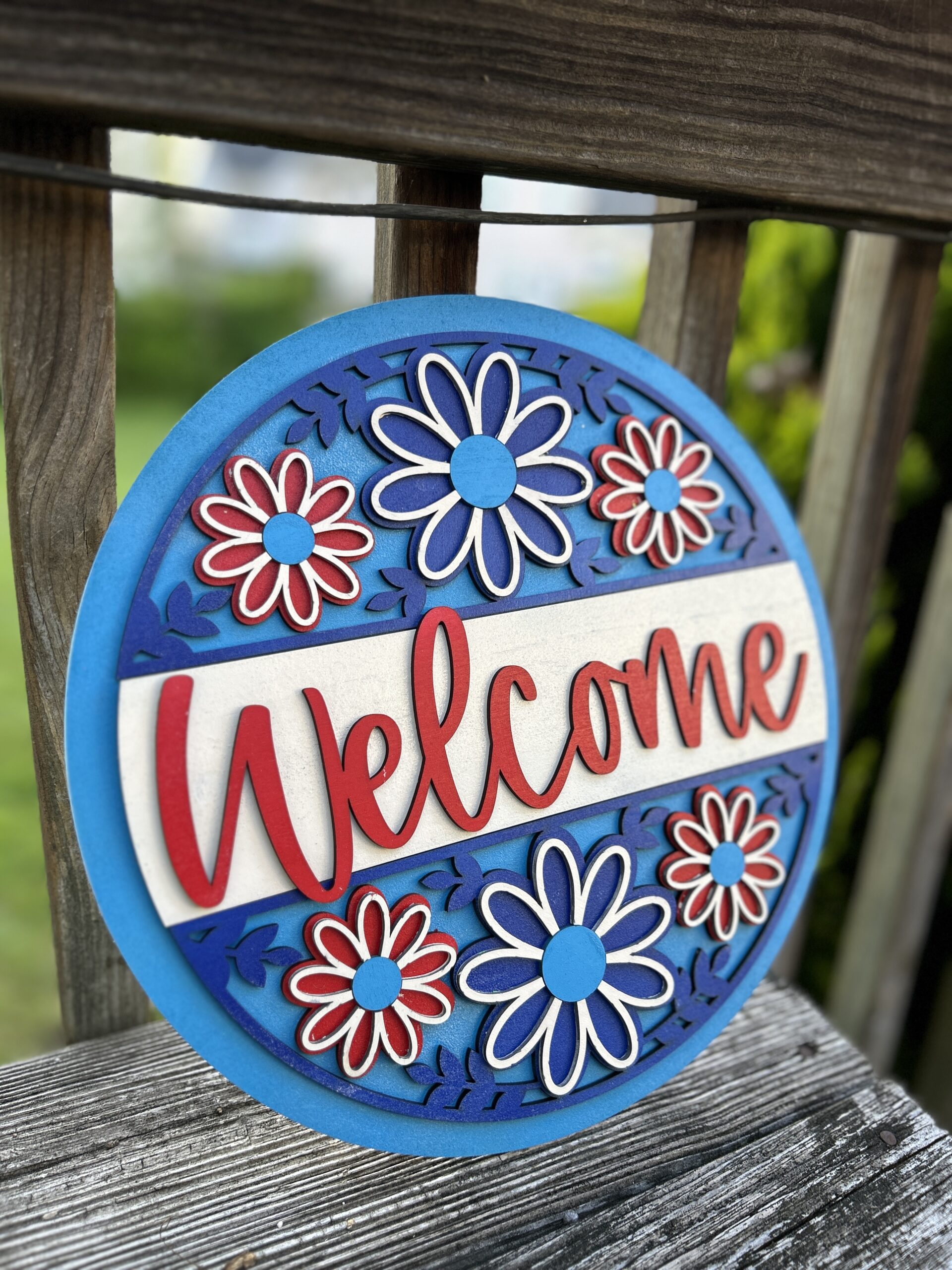 Handcrafted On Demand Welcome Daisy Sign