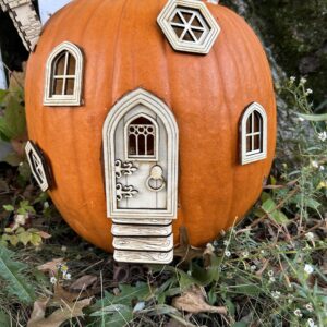 gothic ornate pumpkin fairy house kit - DIY