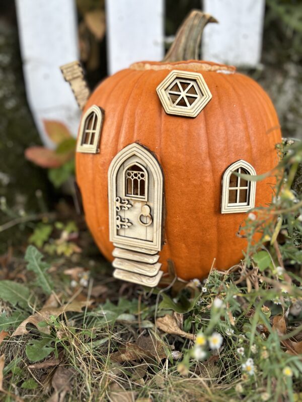 gothic ornate pumpkin fairy house kit - DIY